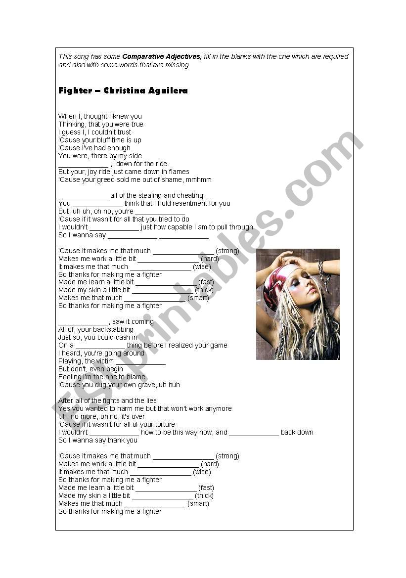 Comparative Form - Song - Fighter by Christina Aguilera