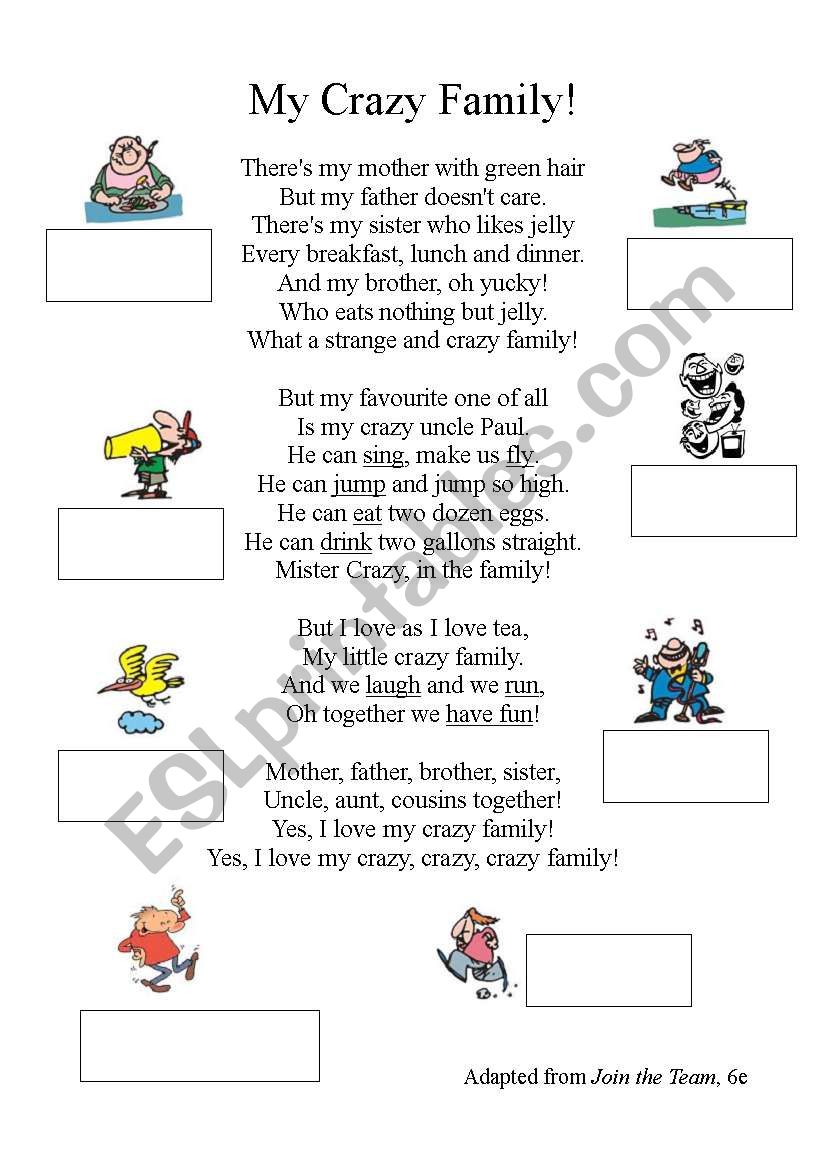 Английская песня крейзи. Poems about Family. My Family песня. Crazy Family. My Crazy Family песня.