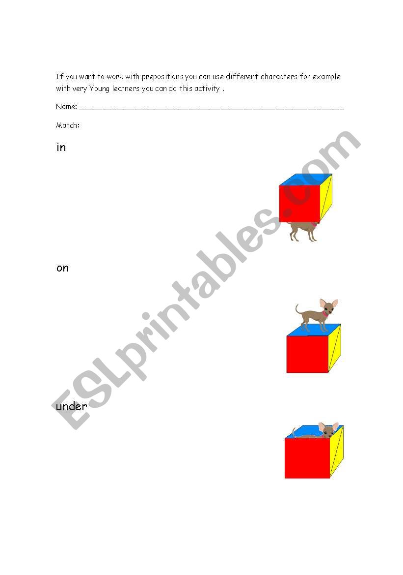 prepositions worksheet