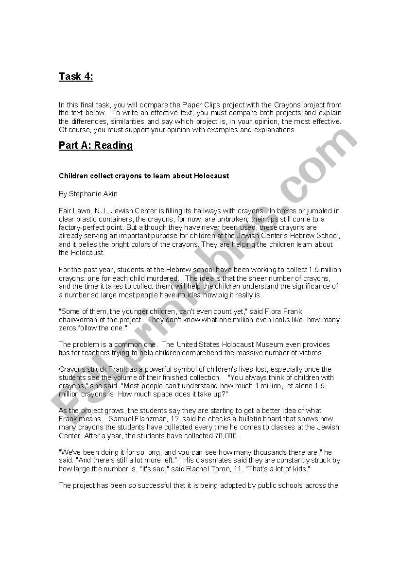 Paper Clips Project evaluation situation part 4