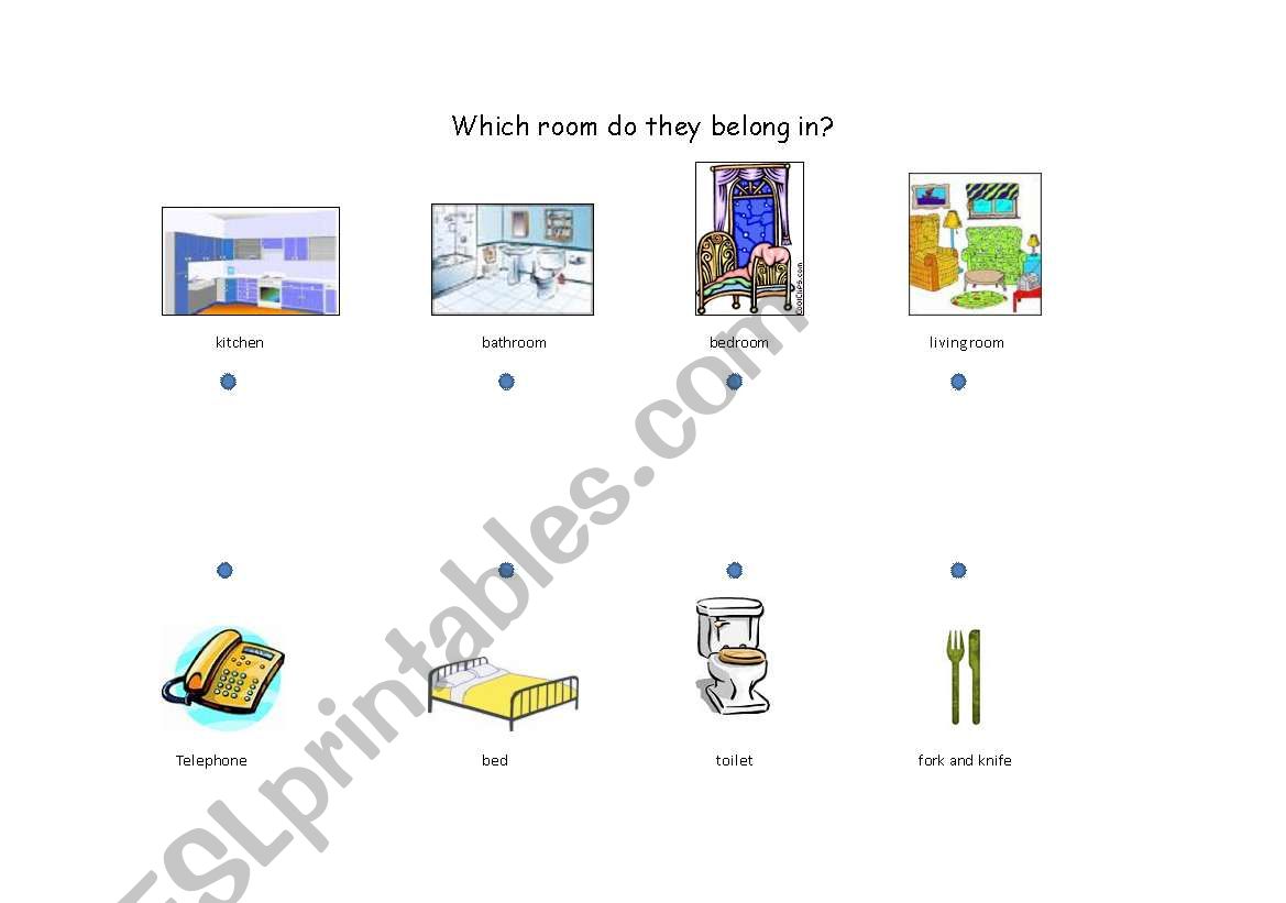 Which room does it belong in? worksheet