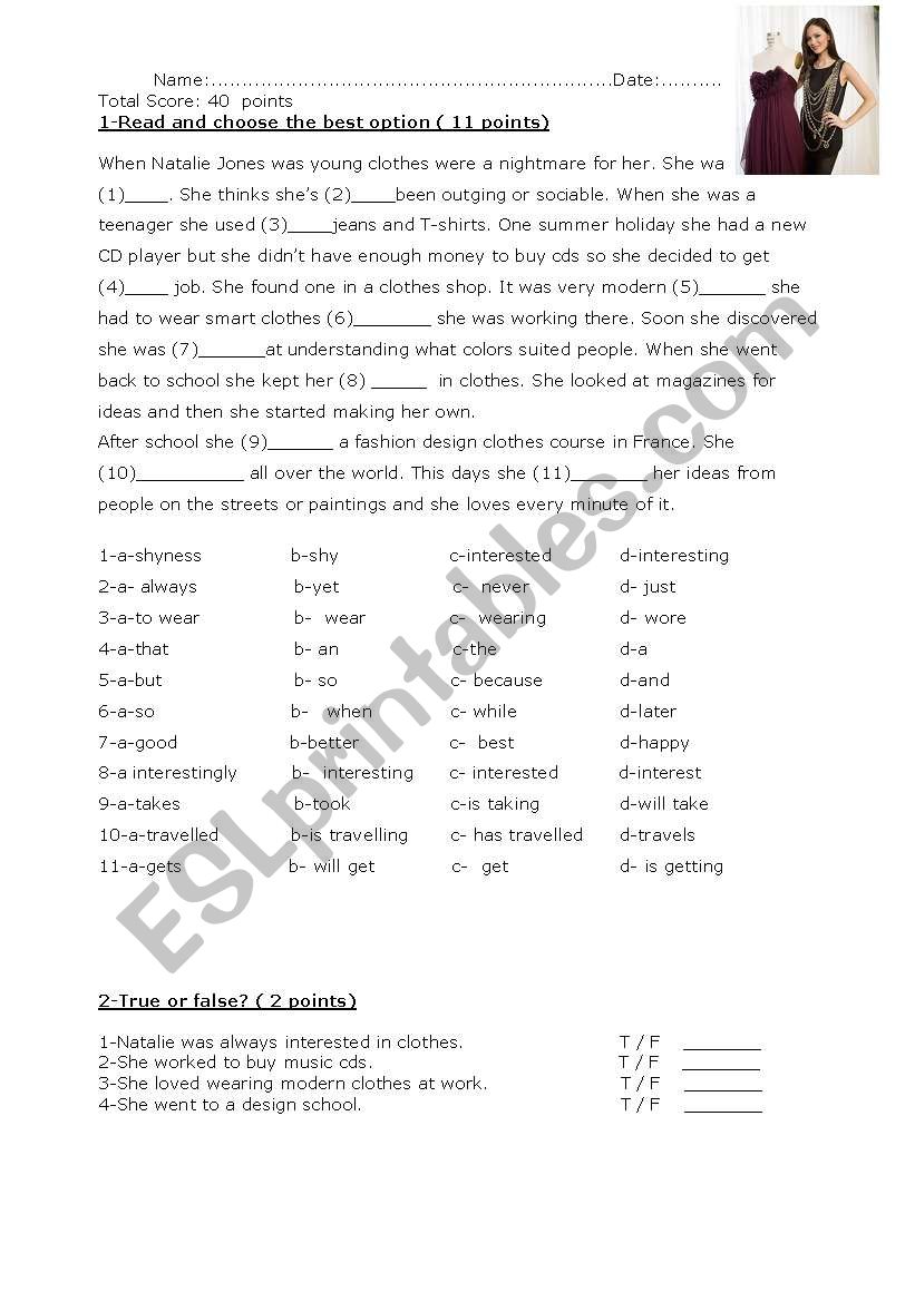 Test- ideal for units 1-2 Rising star intermediate