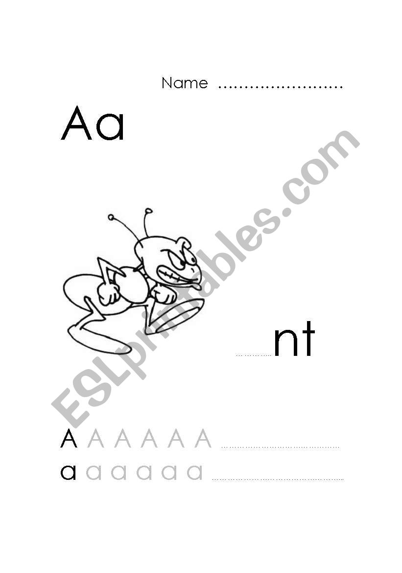 Animal alphabet A to M worksheet