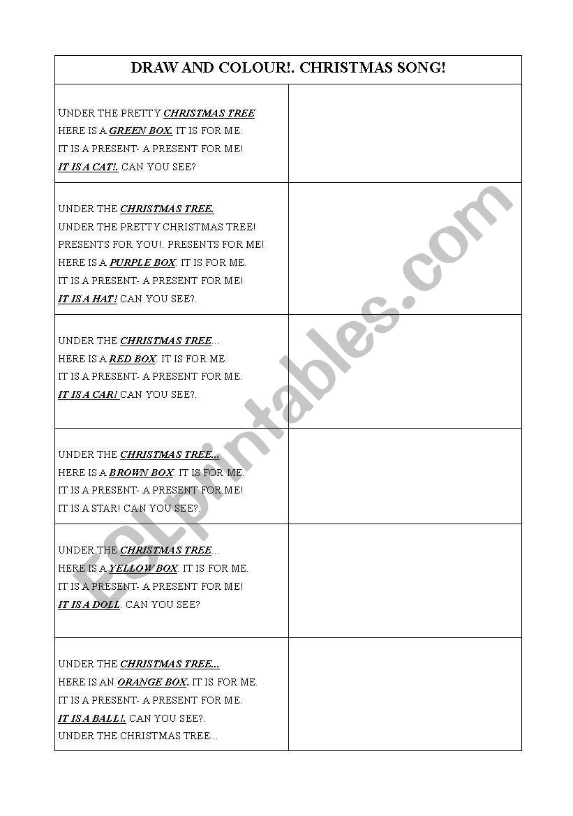 CHRISTMAS SONG worksheet