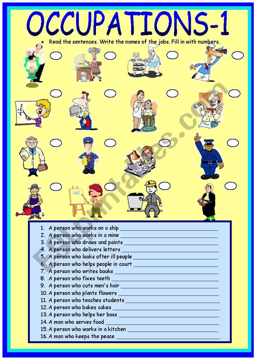 OCCUPATIONS-1 (Find out the jobs)