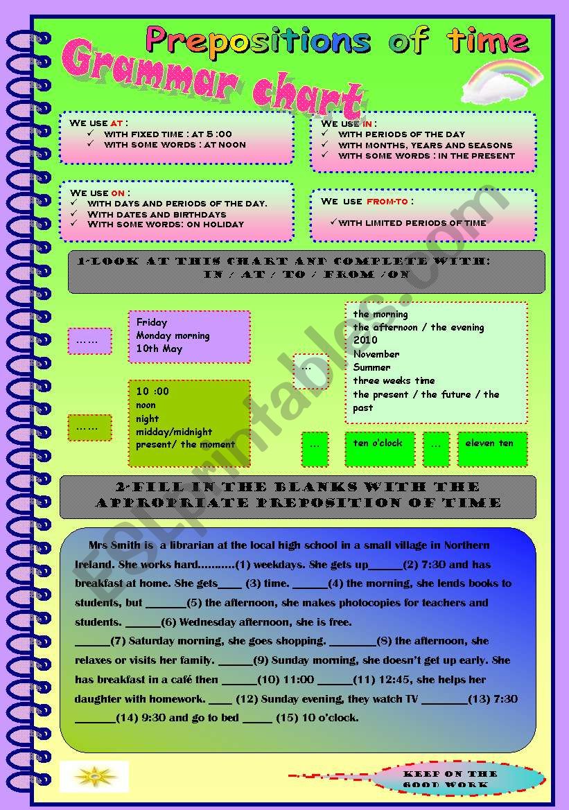 prepositions of time worksheet