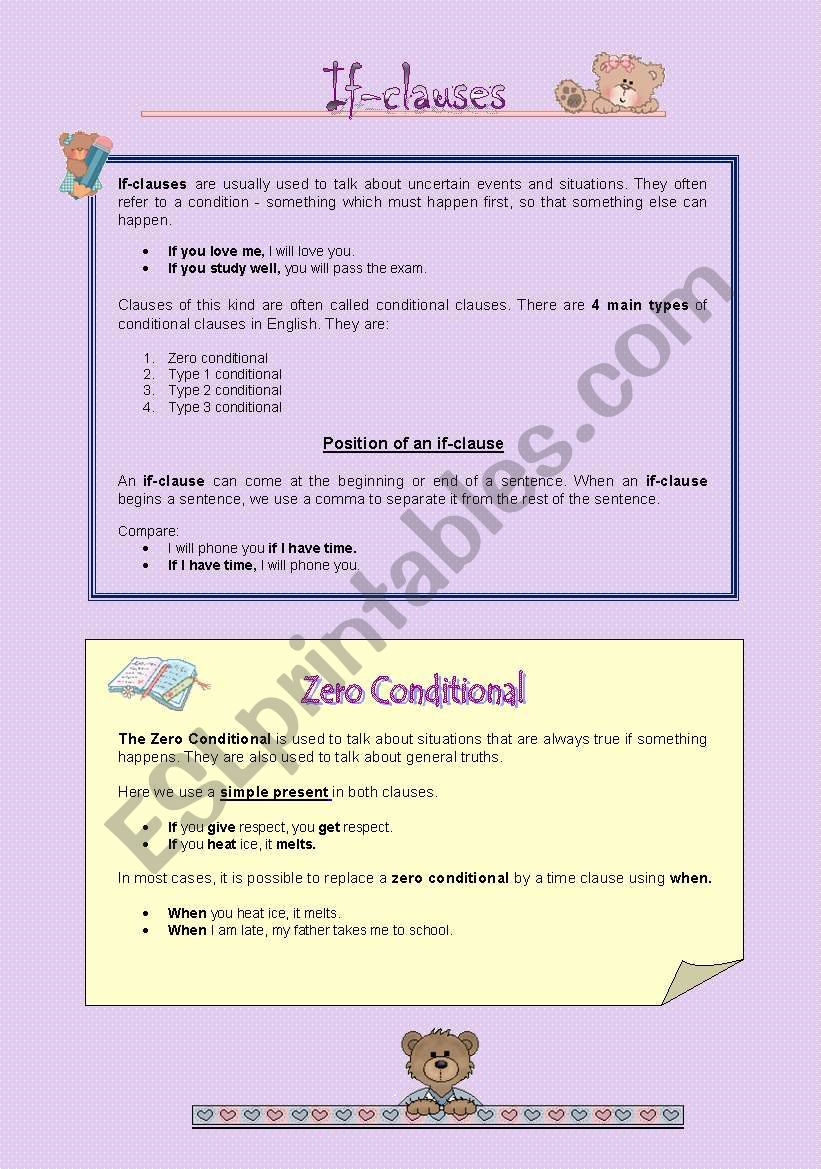 IF-Clauses worksheet