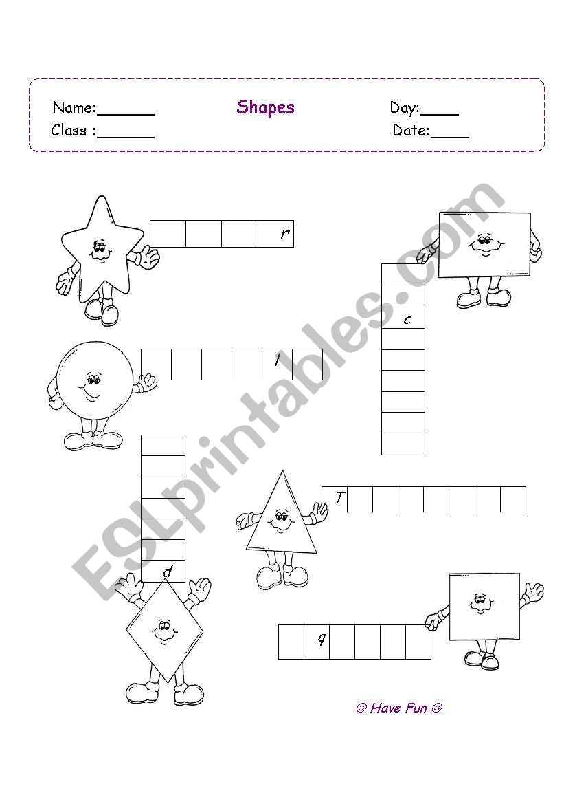 Shapes worksheet