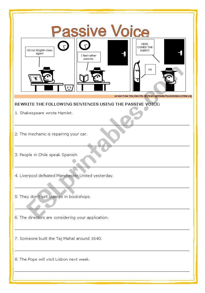 PASSIVE VOICE EXERCISES worksheet