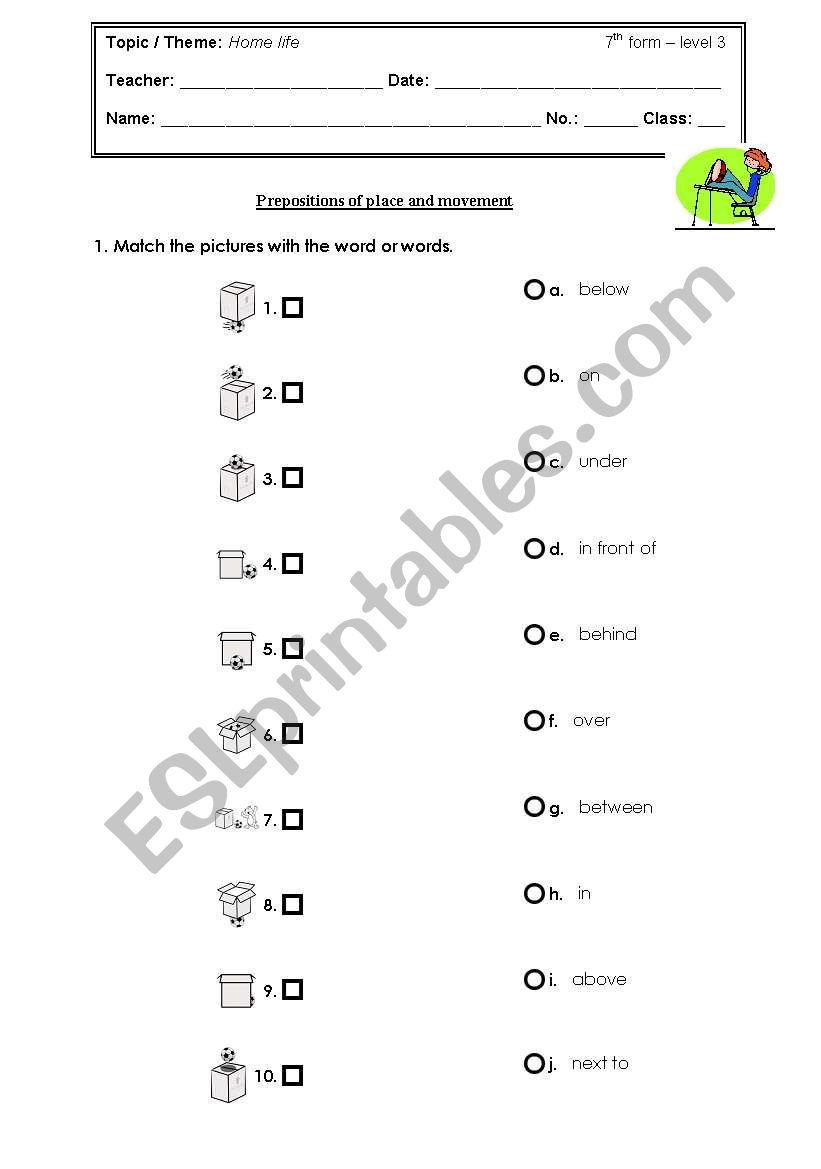 Prepositions of Place and Movement