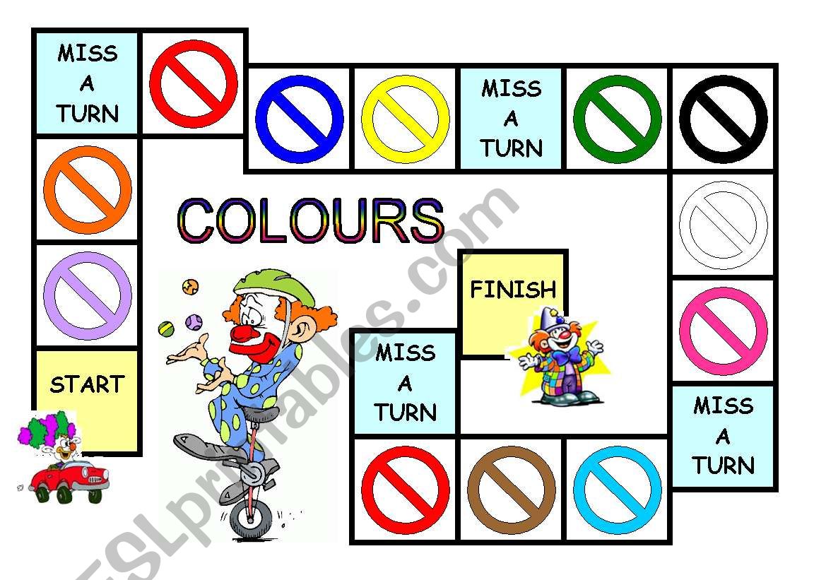 Colours game worksheet