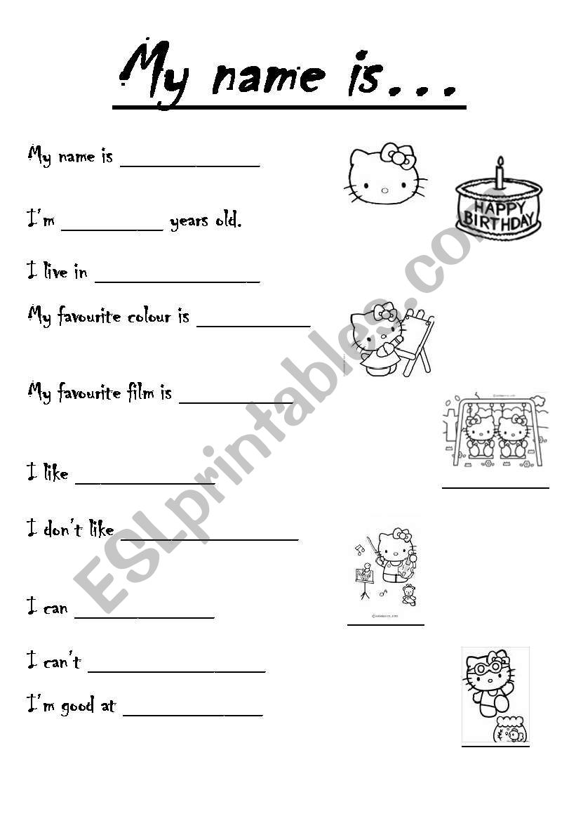 My name is... worksheet