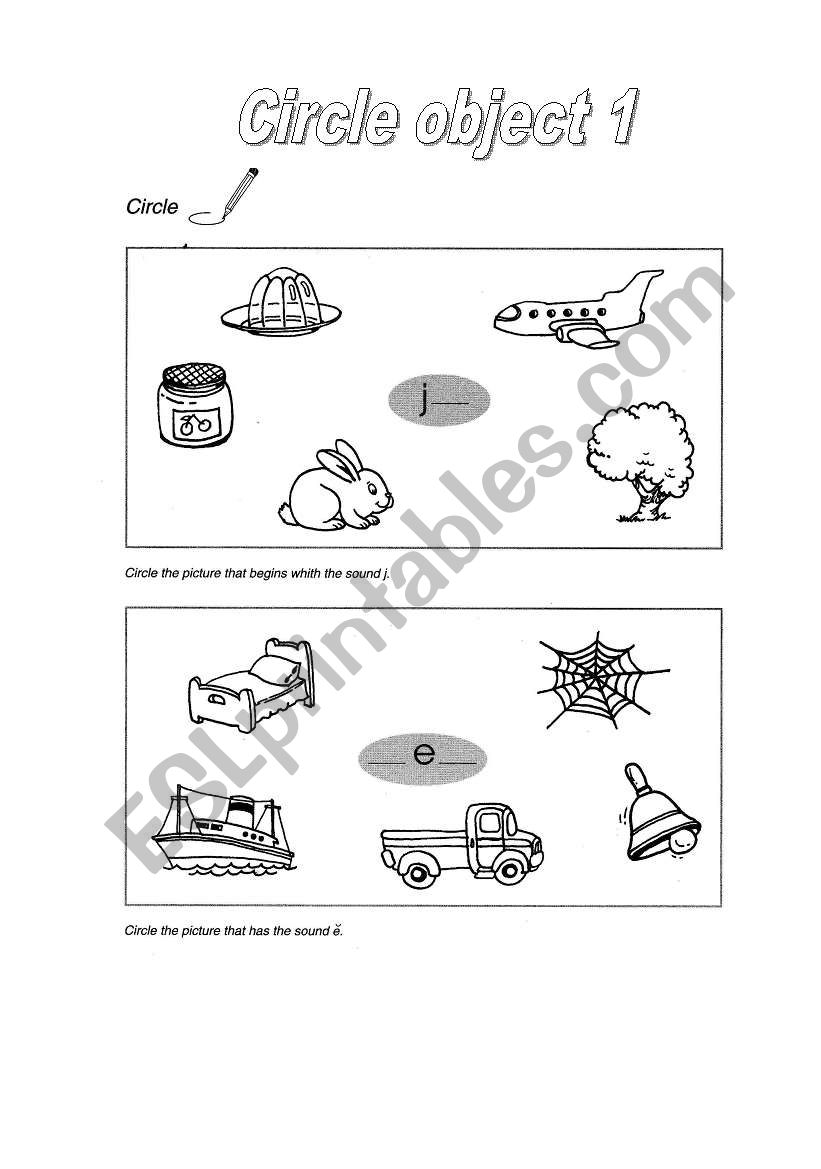 Circle  object 1 worksheet