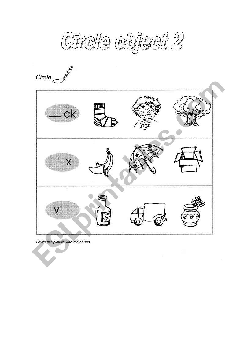 Circle  object 2 worksheet