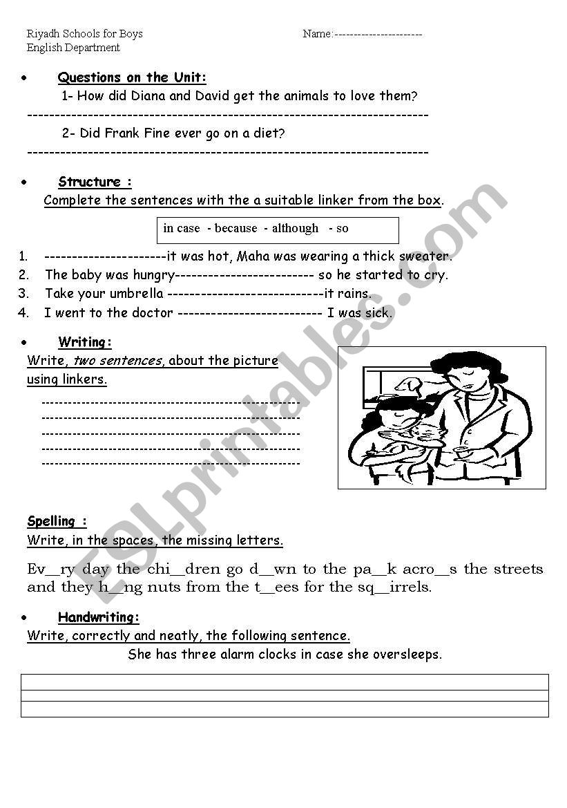 English worksheets: Test - 21th grade Pertaining To 6th Grade Spelling Worksheet