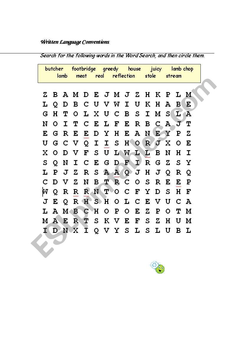 Search for the following words in the Word Search, and then circle them