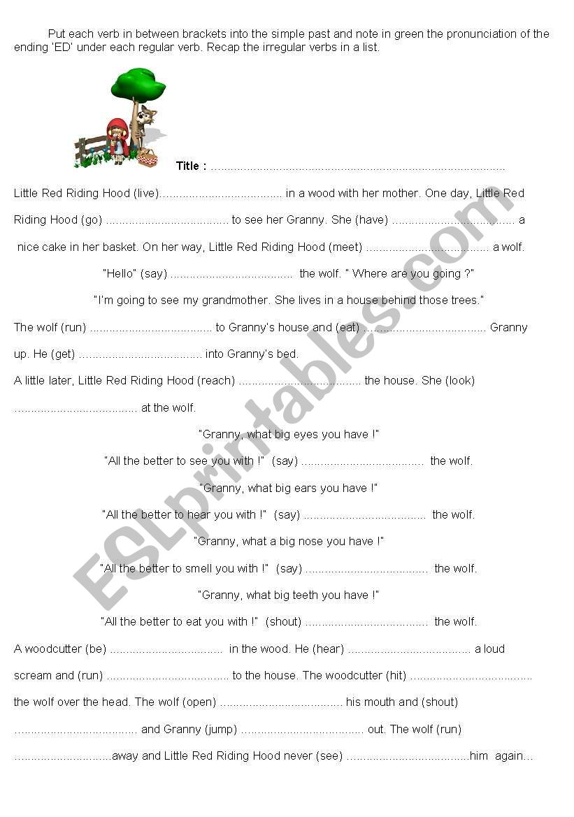 Little Red riding Hood worksheet