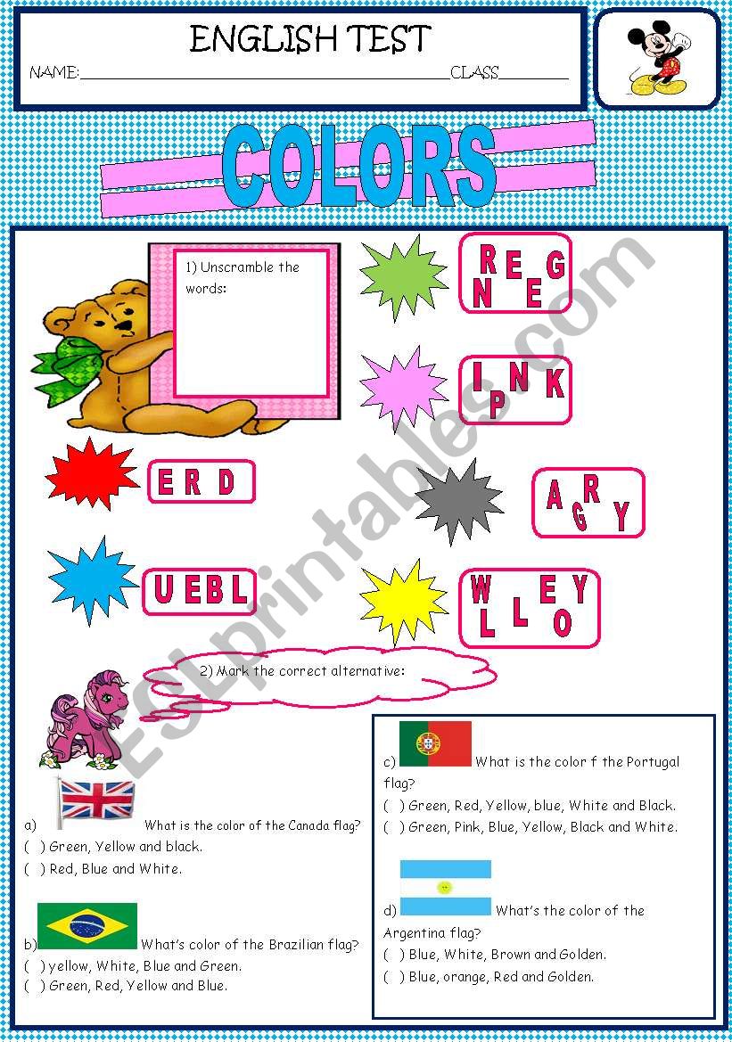 COLOR worksheet