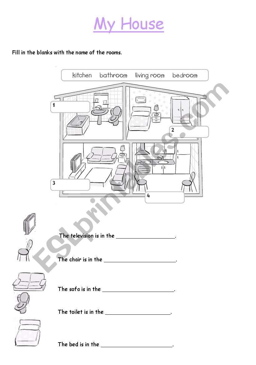 my house worksheet