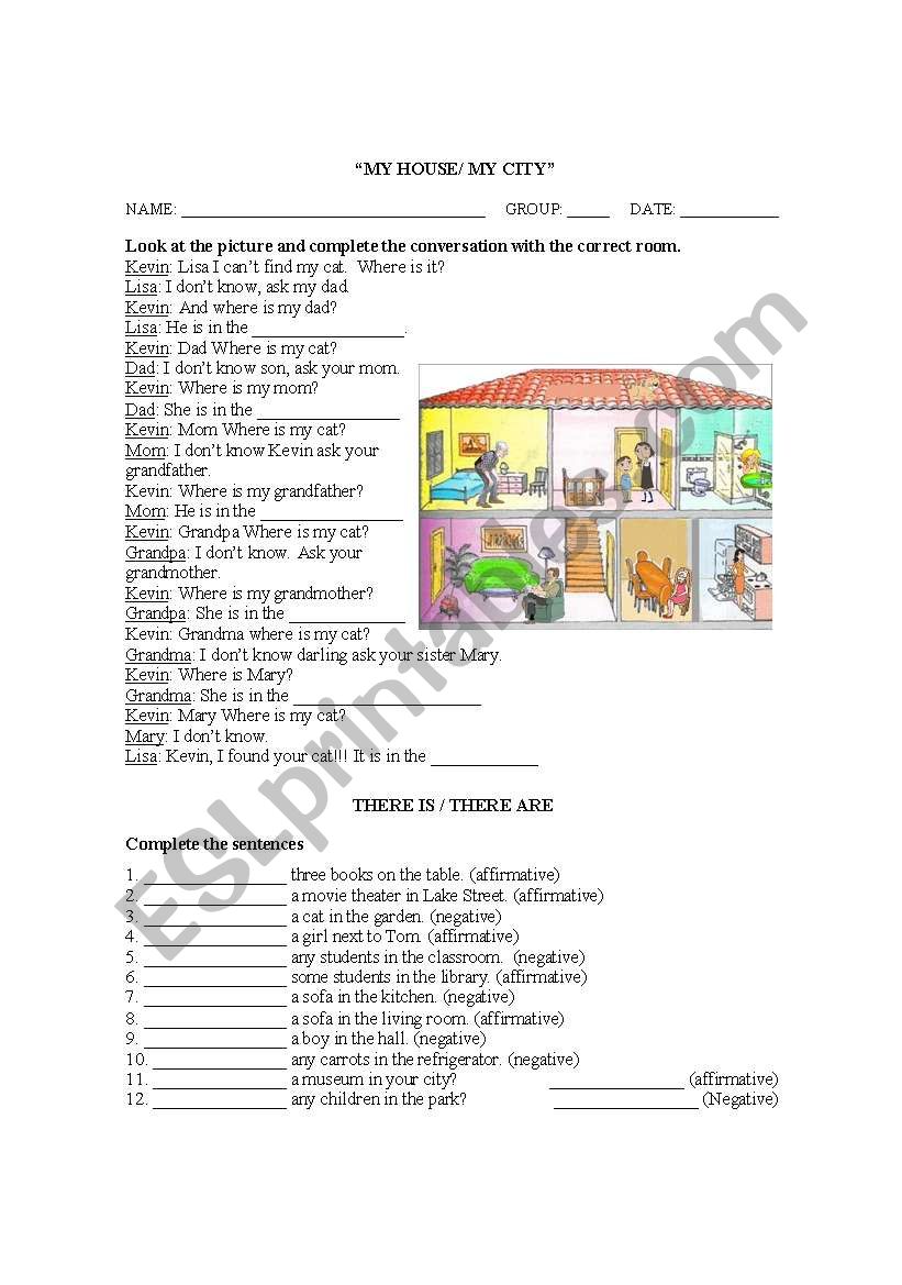 my house my city worksheet