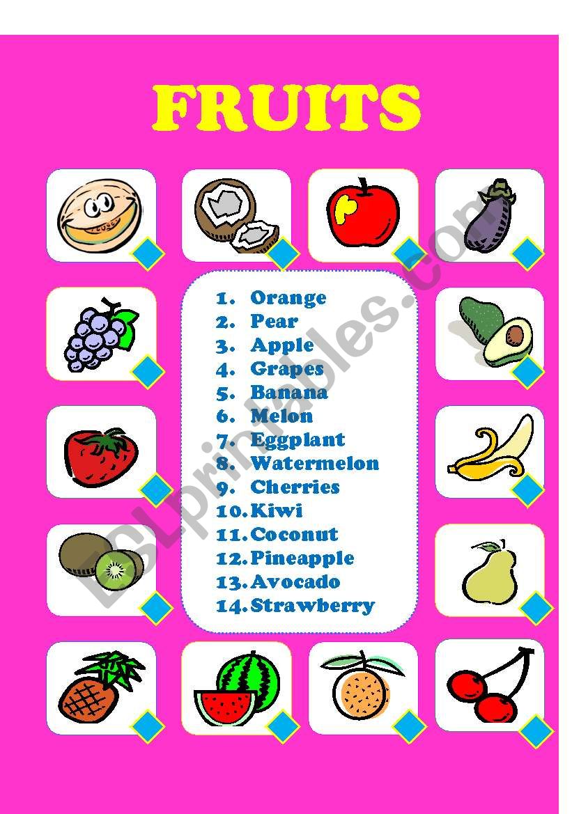 Fruits! worksheet