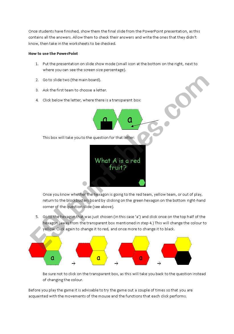 Blockbusters Powerpoint Explanation