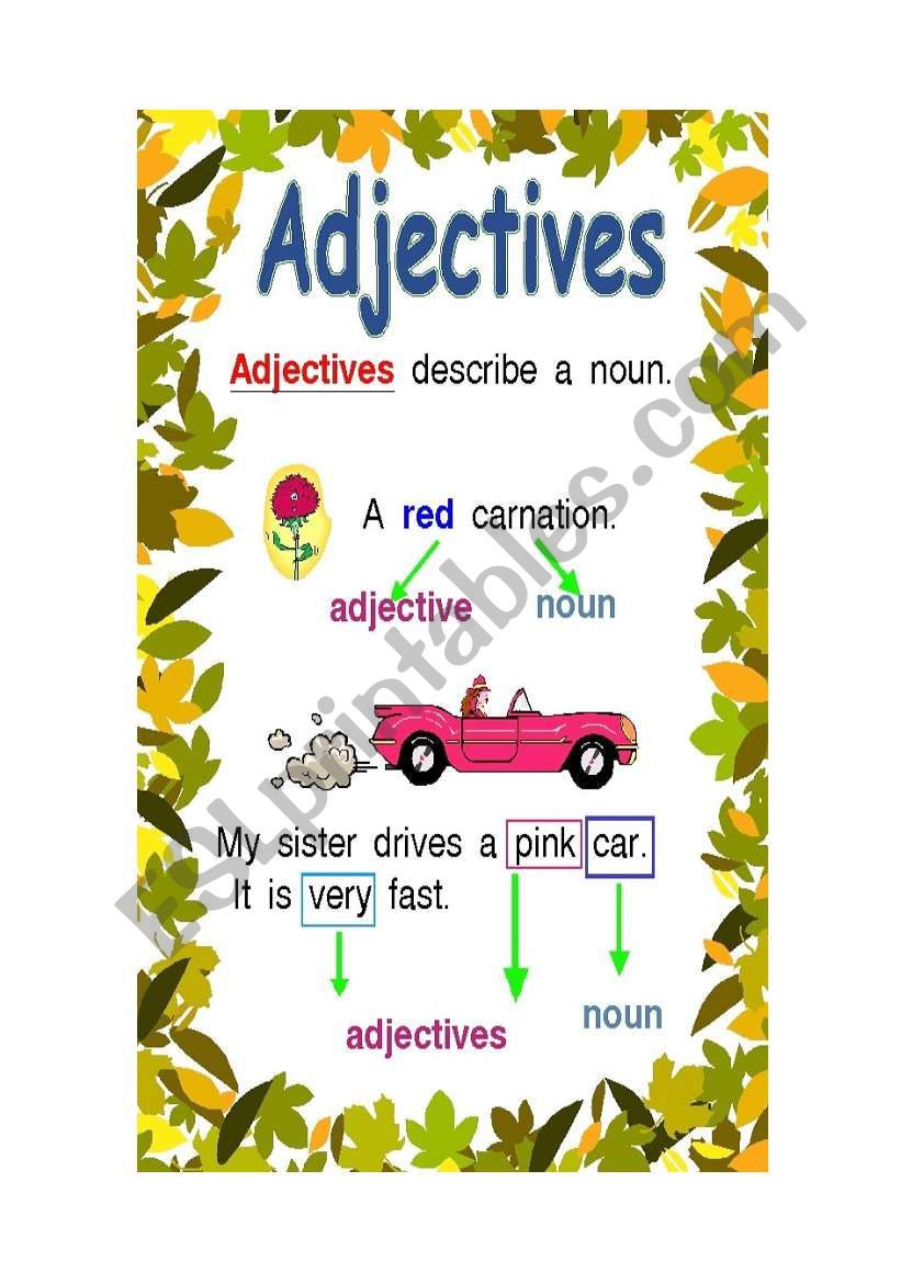 Adjectives worksheet