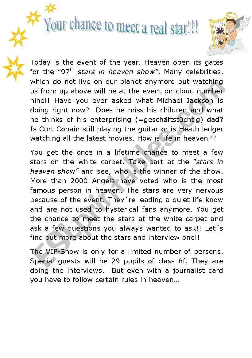 Your chance to meet a real star