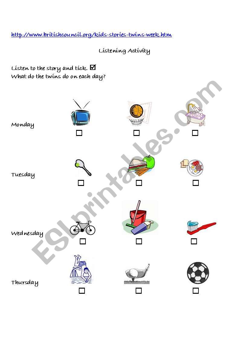 The Twins Week worksheet