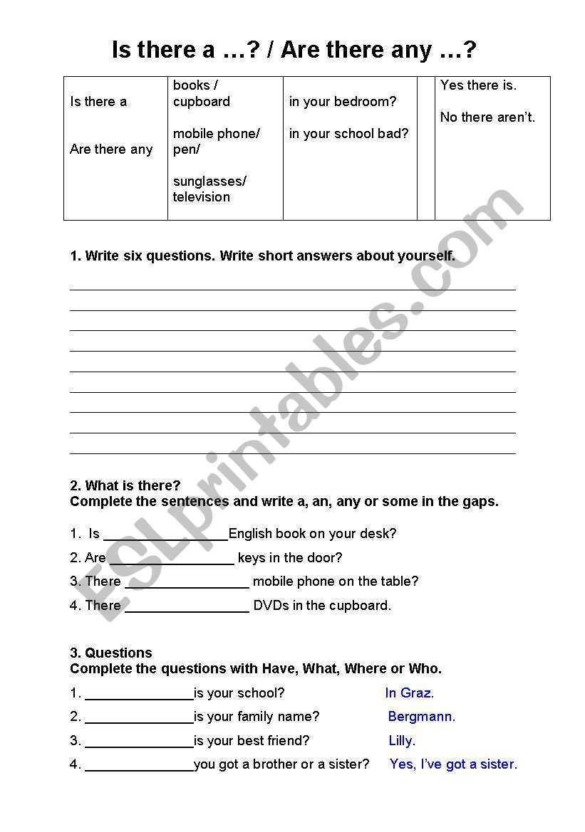 Is there? Are there? worksheet