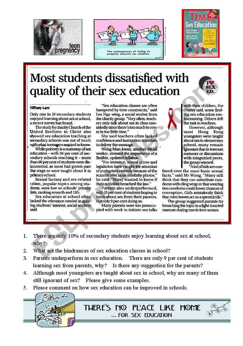Sex Education worksheet