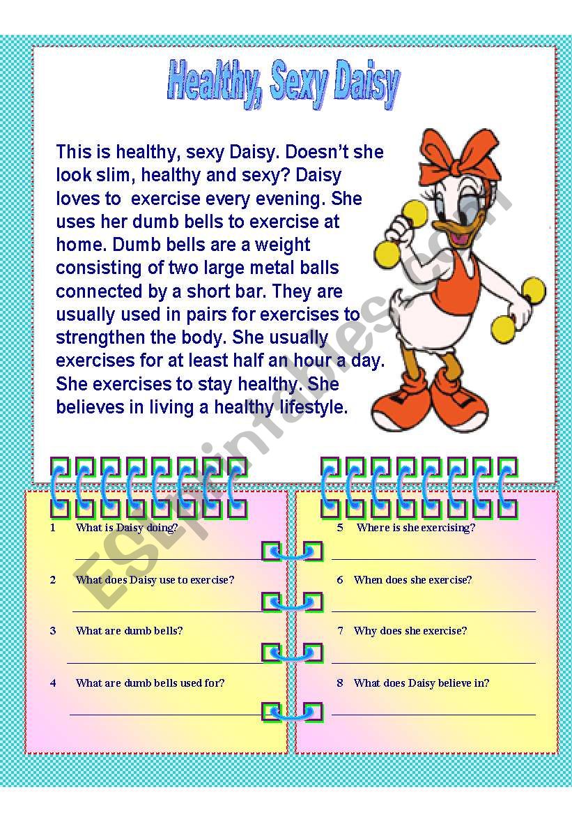 Healthy, Sexy Daisy worksheet