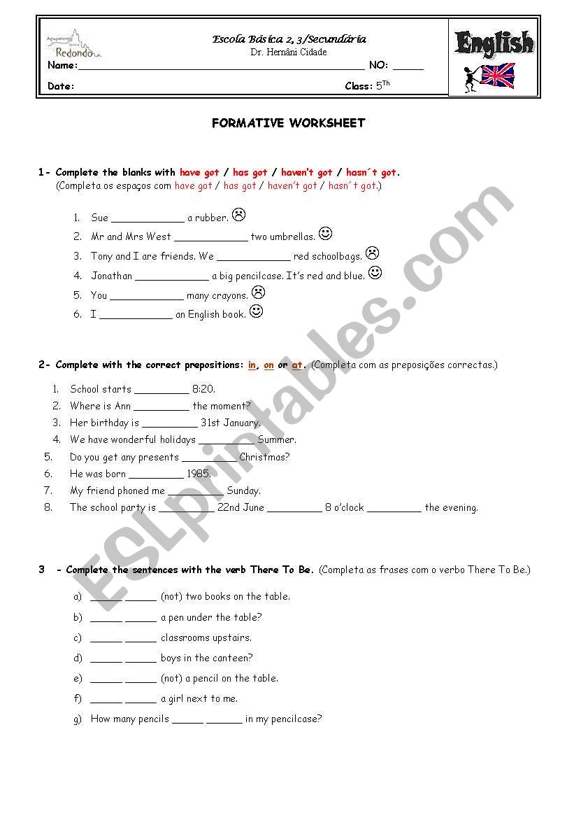 Grammar worksheet