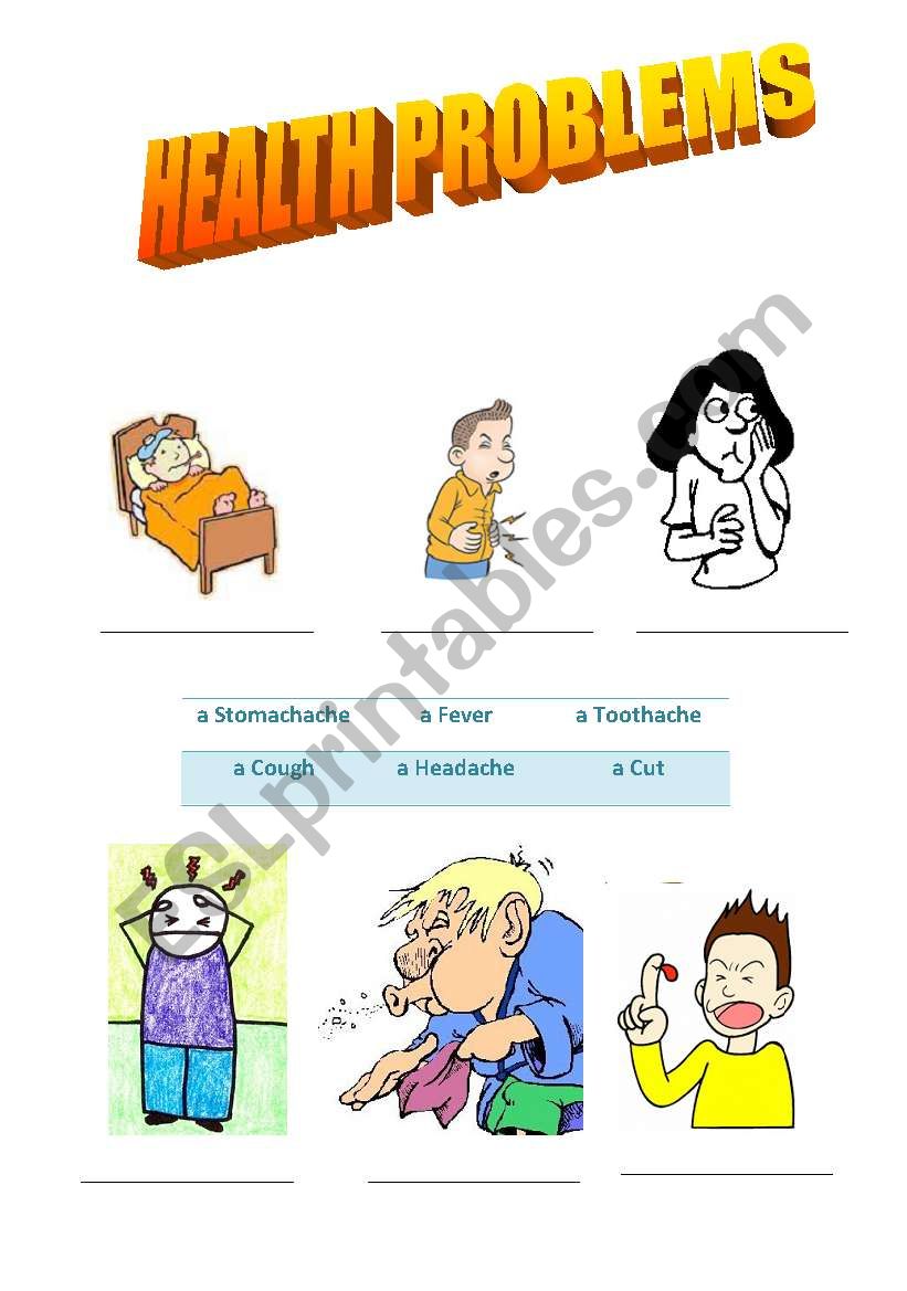 Health problems worksheet