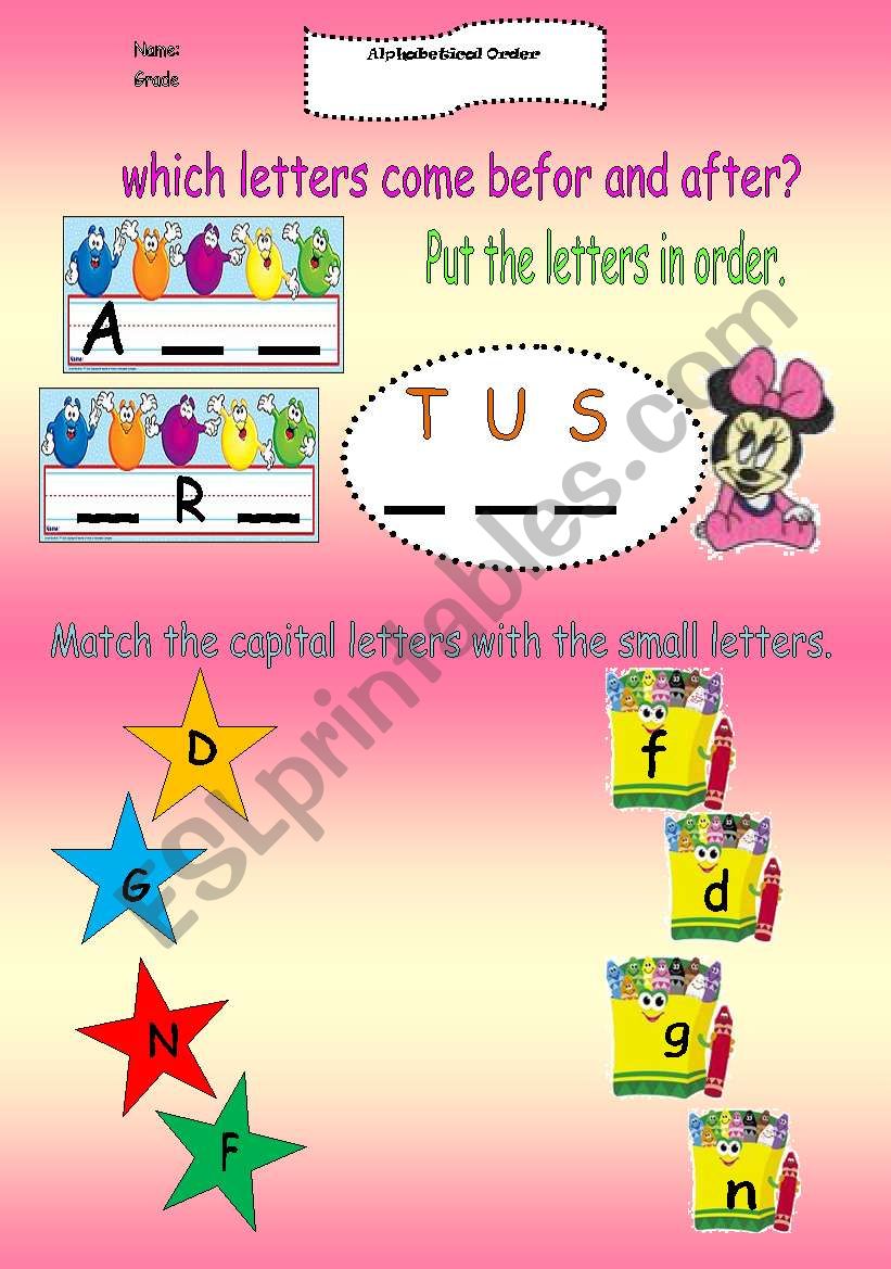 Alphabetical order worksheet