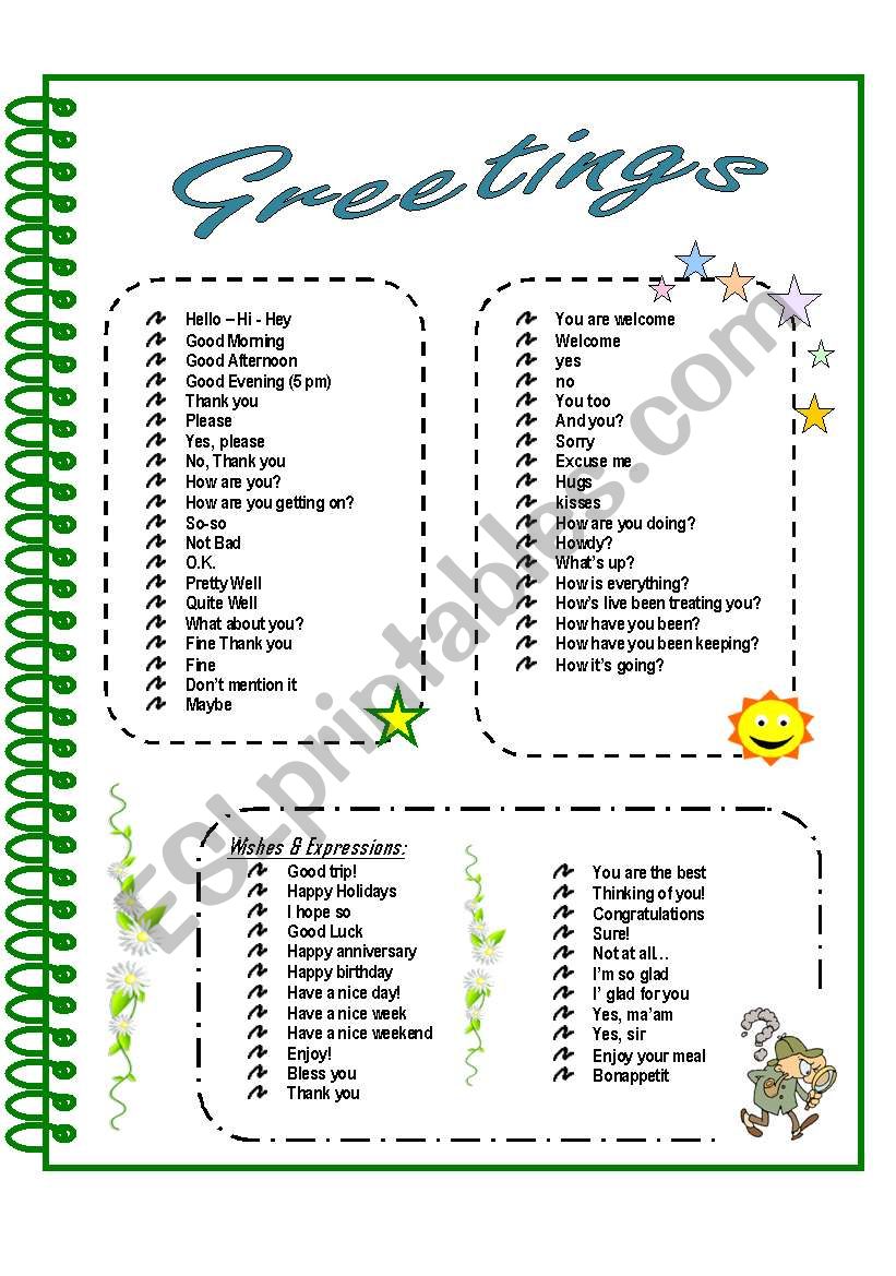 Greetings & Farewells worksheet