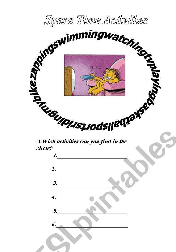 Spare Time Activities worksheet