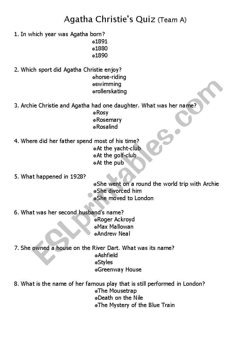 Agatha Christies trivial pursuit parts1& 2.sxw