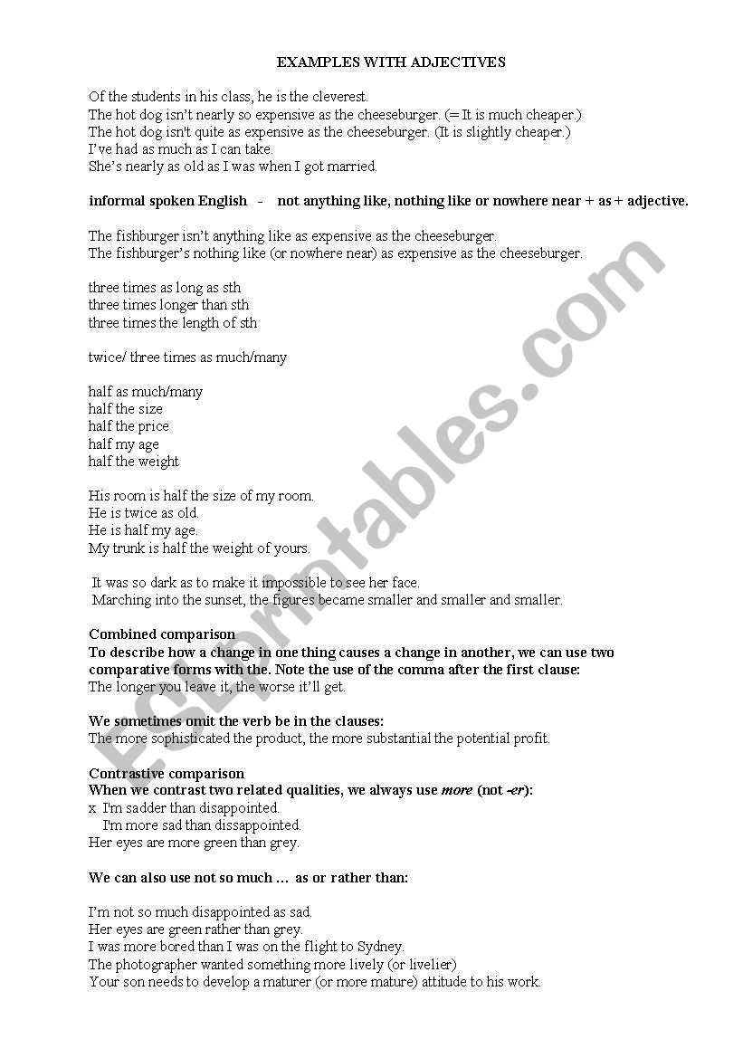adjectives worksheet