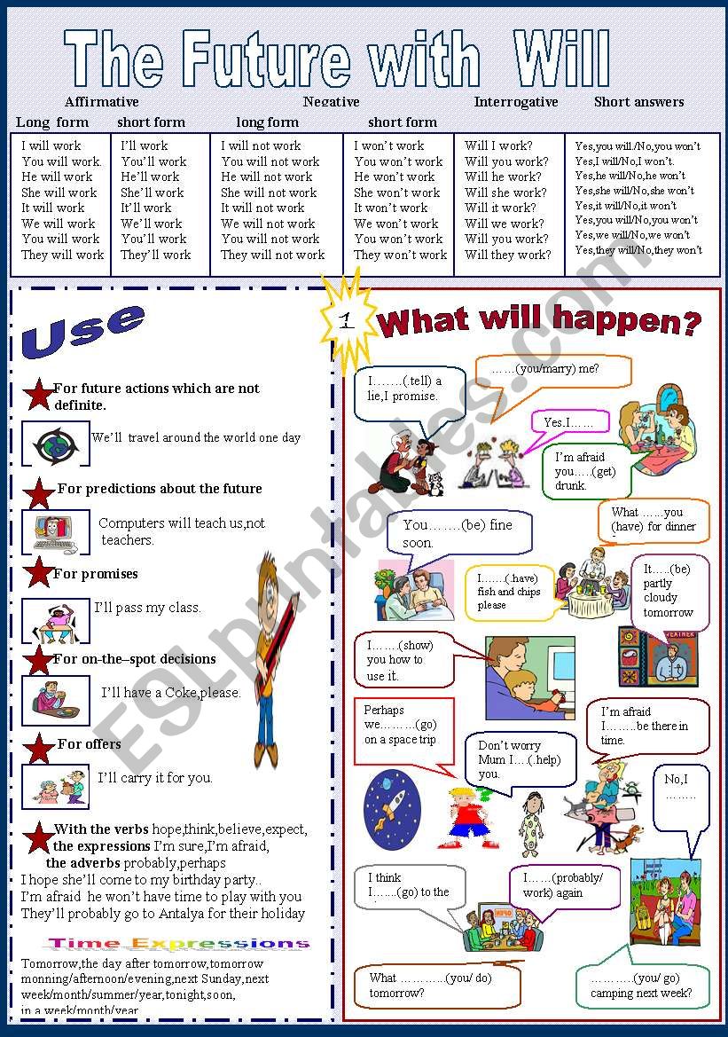 The future with Will 1/2 worksheet