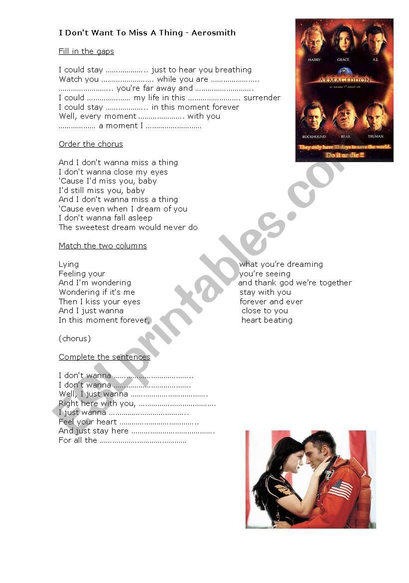 Aerosmith  worksheet