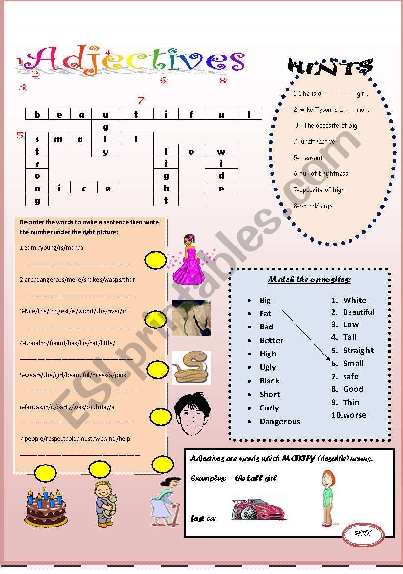 Adjectives worksheet