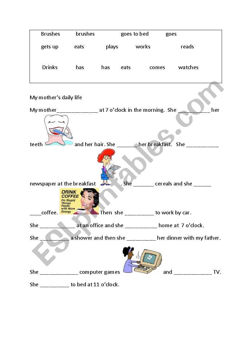 present simple with pronouns worksheet