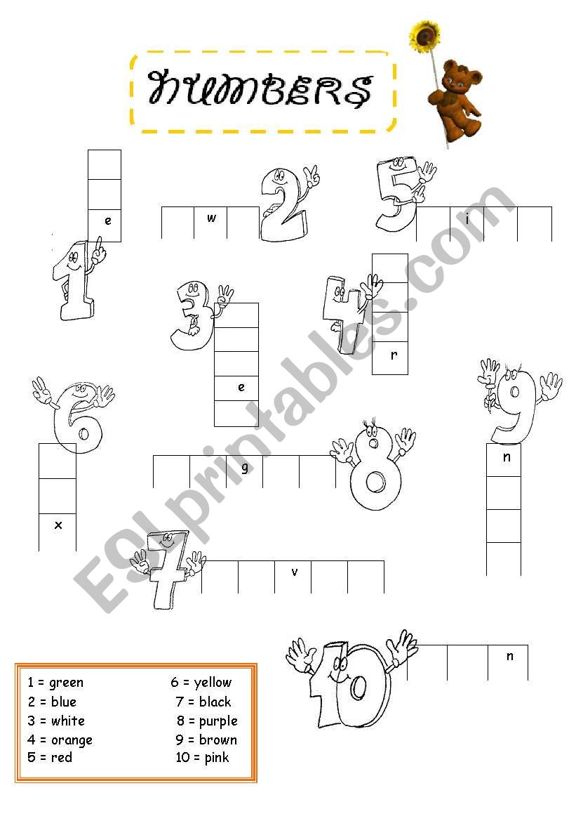 Numbers worksheet