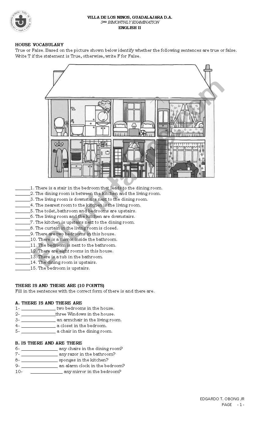 PARTS OF THE HOUSE/ THERE IS/ARE// SENTENCE CONSTRUCTION
