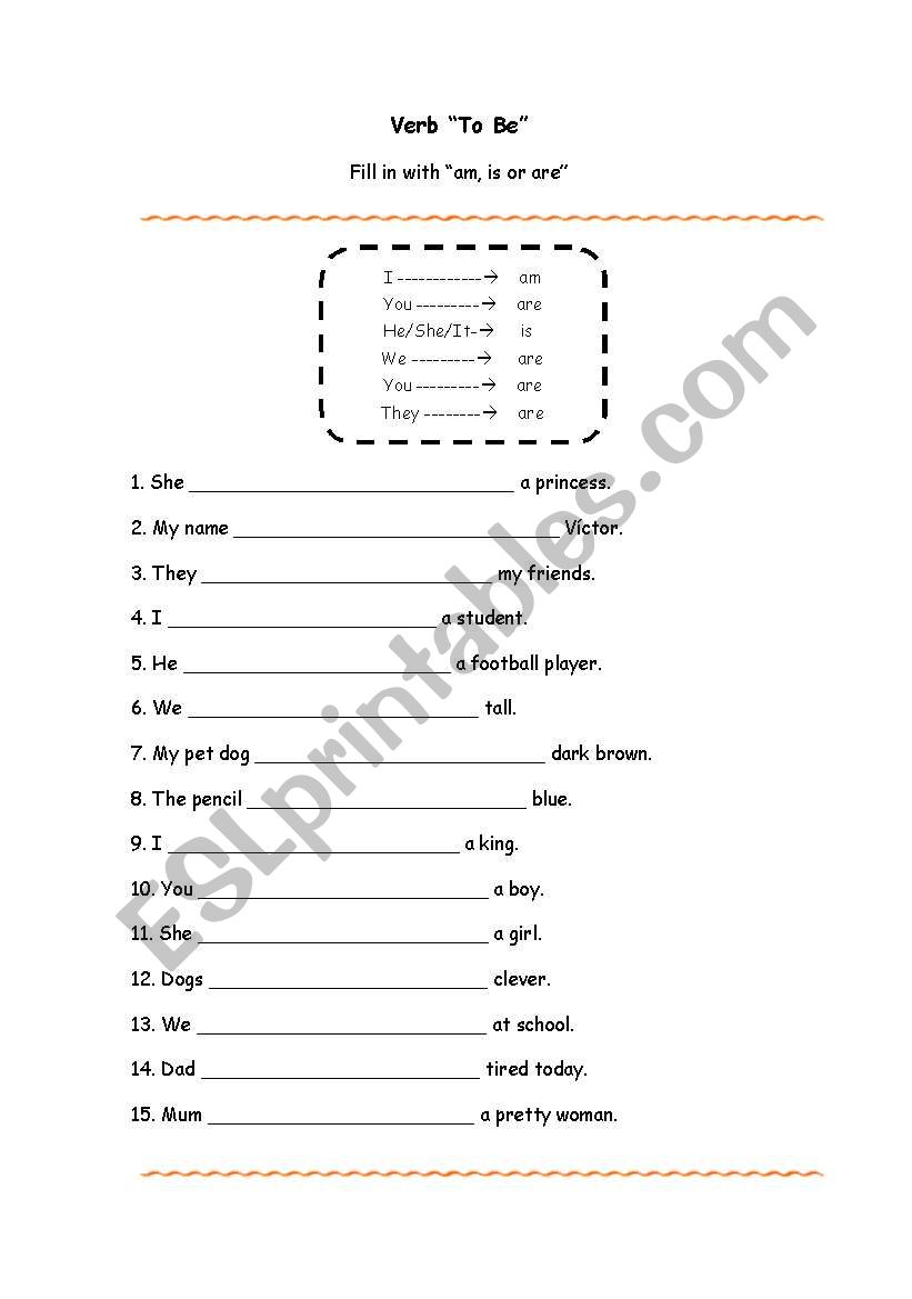 Verb To Be worksheet