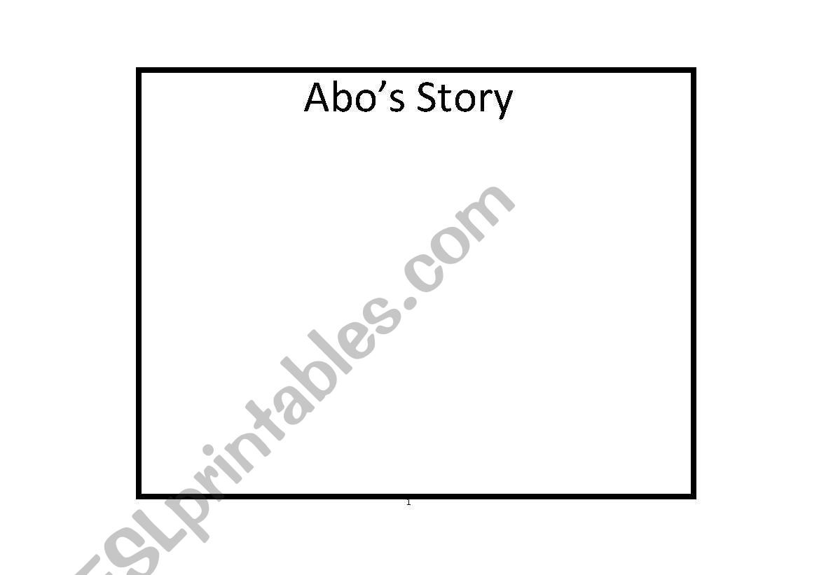 Abos Story worksheet