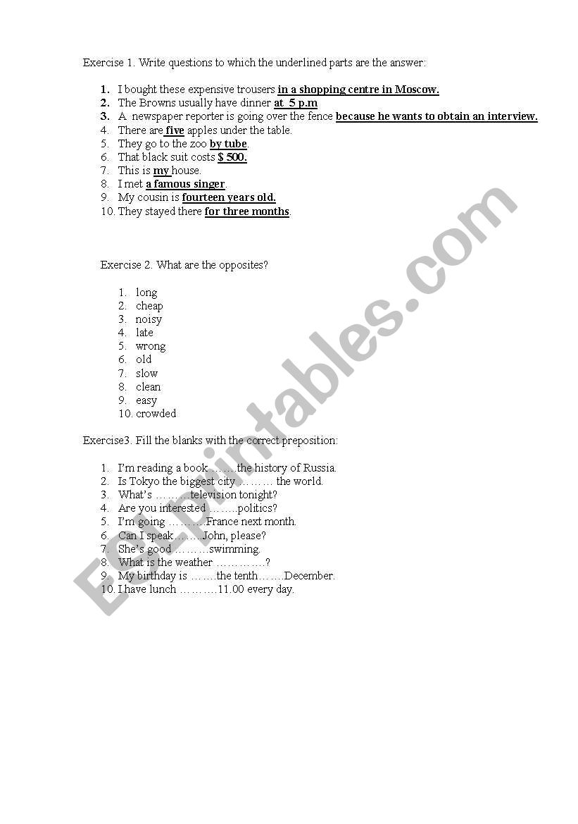 Test worksheet