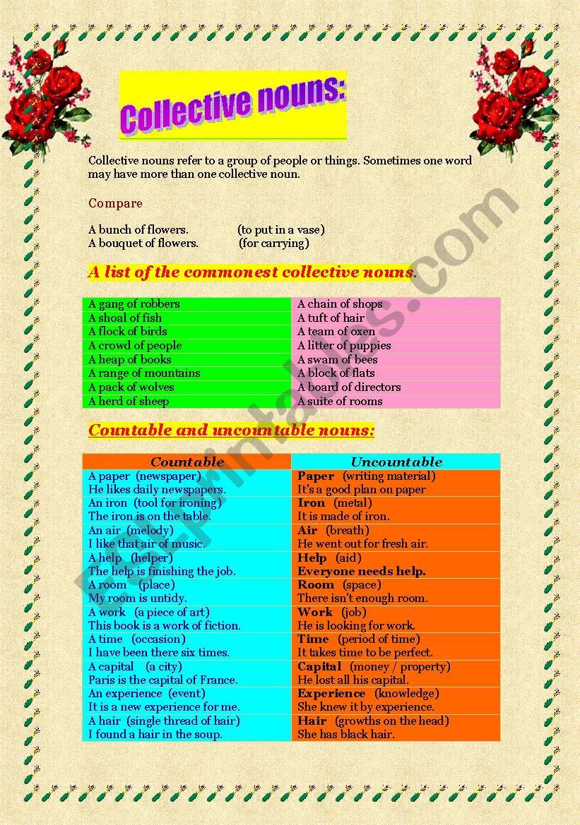 Nouns 3: collective nouns worksheet