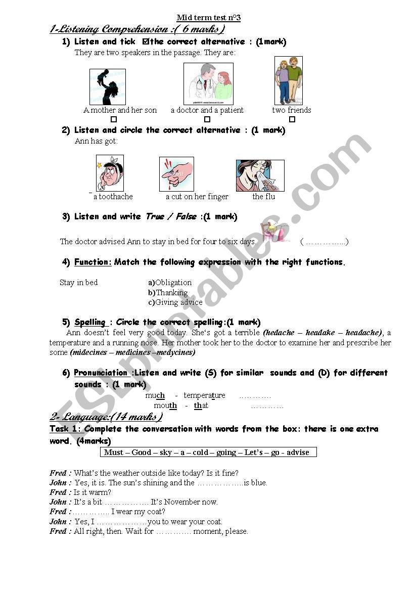 mid term test n3 worksheet